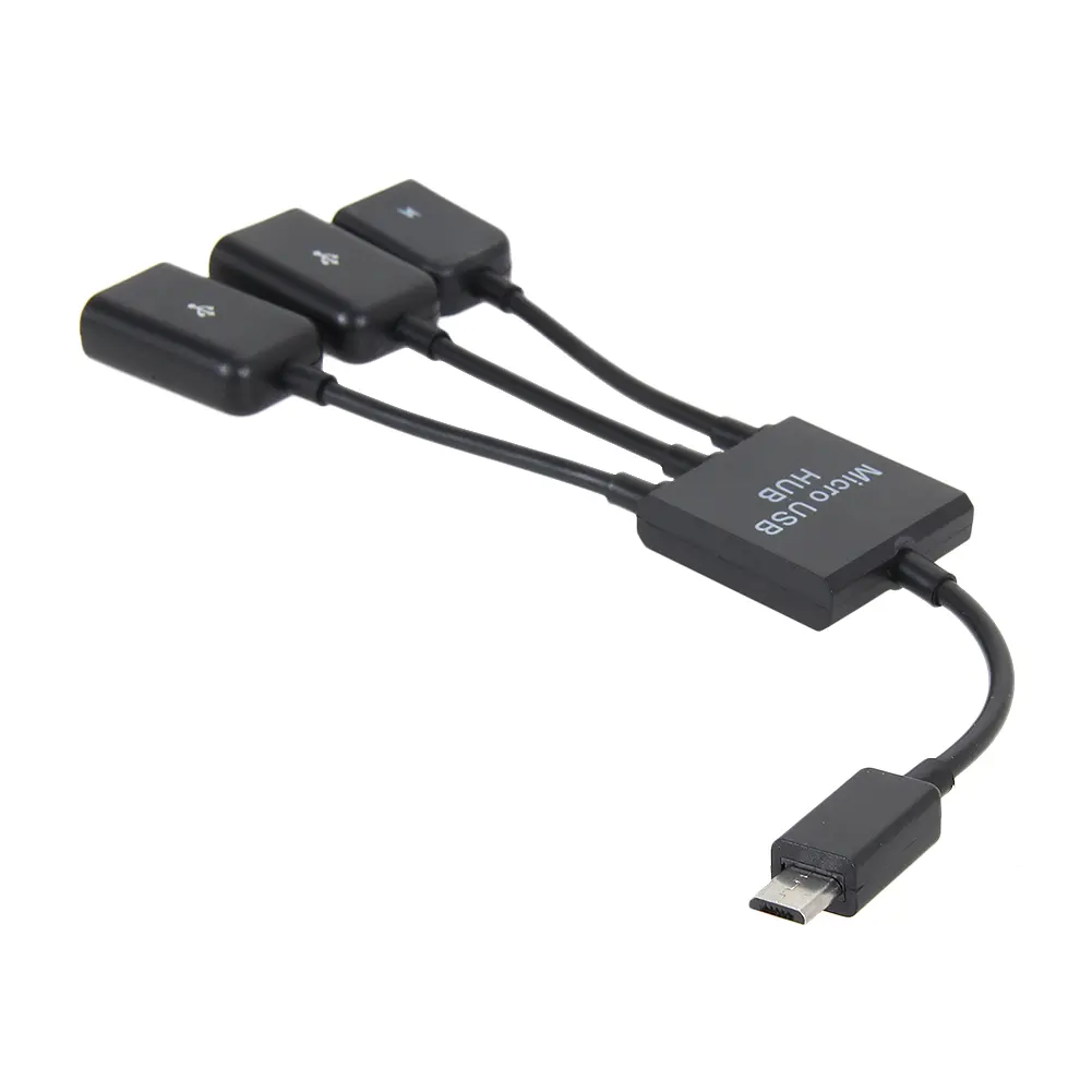 3 in 1 Micro USB HUB Double USB 2.0 Host OTG Adapter Cable Male To Female Dual Micro USB 2.0 Host OTG Hub Adapter for Samsung