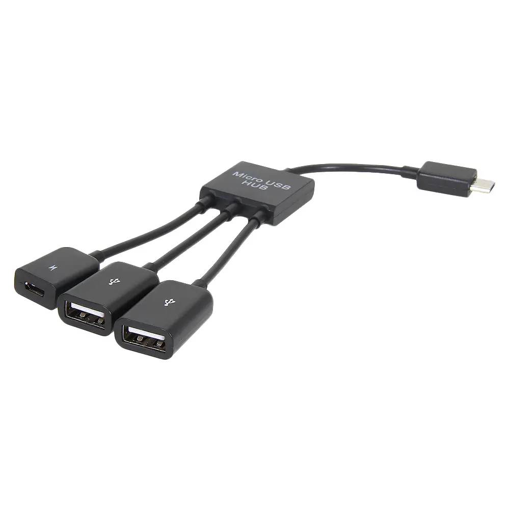 3 in 1 Micro USB HUB Double USB 2.0 Host OTG Adapter Cable Male To Female Dual Micro USB 2.0 Host OTG Hub Adapter for Samsung