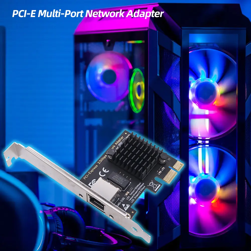 High Performance 2.5G PCIe Network Card with RTL8125BG Chip for Gaming and Office Multi Port Options Available