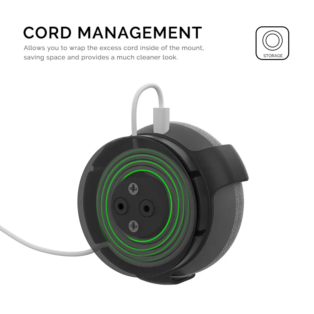 Sturdy Wall Mount Holder for Google Home Mini with Built-in Cable Management for Kitchen Bedroom and Study Use