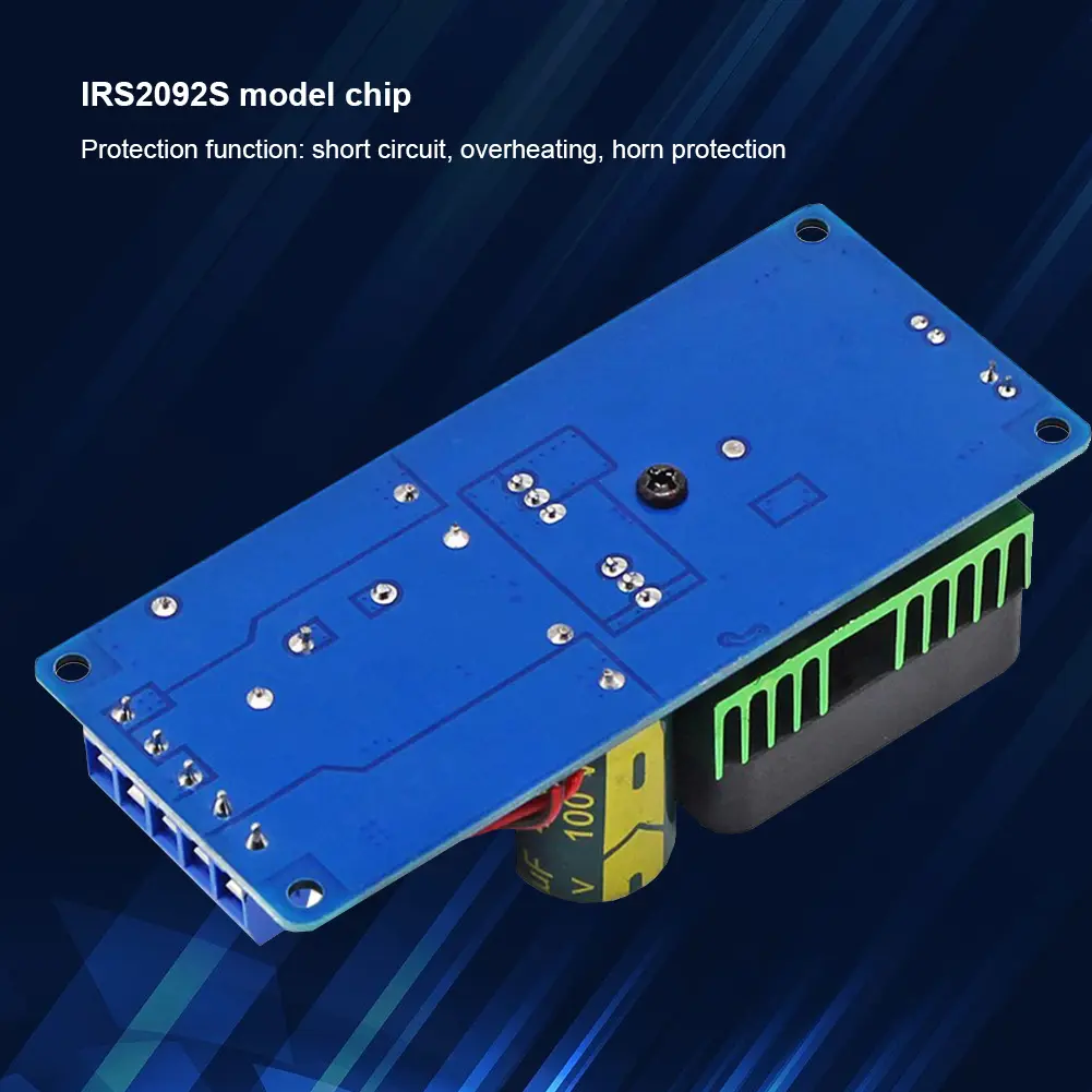 IRS2092 Digital Power Amplifier Board 500W Mono Channel High Frequency Audio Amp Board with Speaker Protection for Car Subwoofer