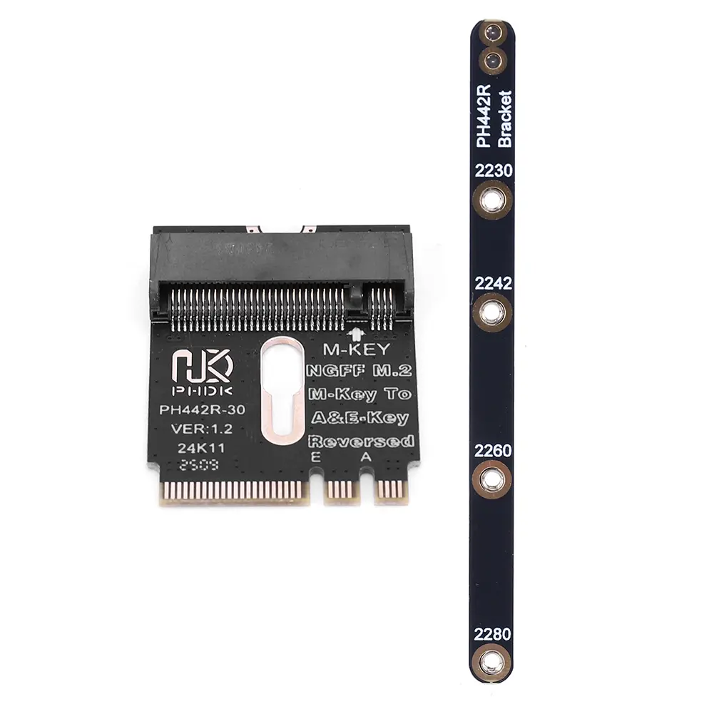 NGFF A+E-Key Male To NVME M-key Female Extension A/E Key To M Key PCIE 4.0 Riser Card for 2230 2242 2260 2280 NVME SSD