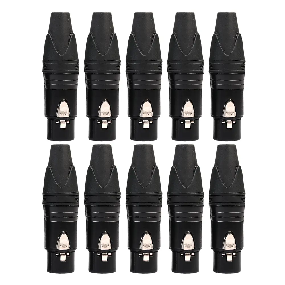 10pcs XLR 3Pin Male Female DIY Audio Cable Mic Connectors Solder Plug Mic Adapters for Production Welding of XLR Audio Wire