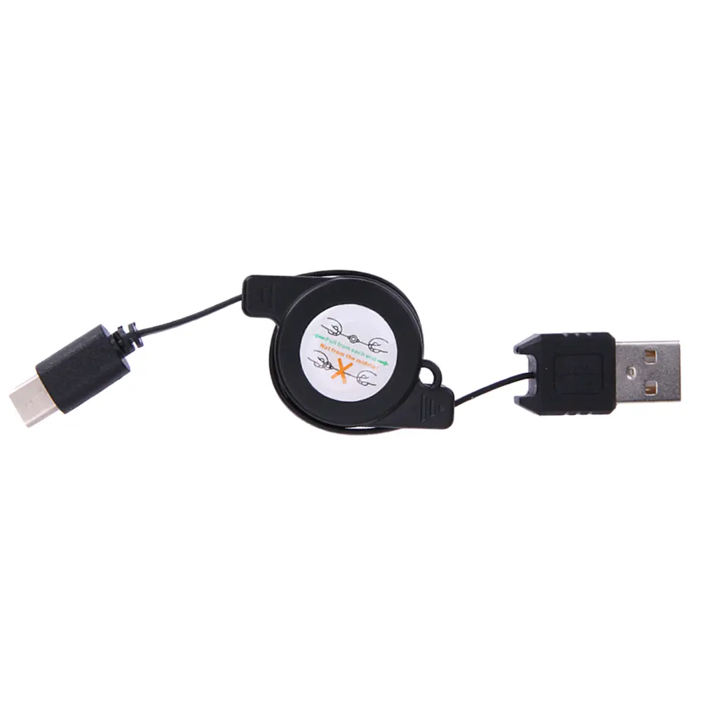 Type C USB 3.1 Retractable Cable Black USB3.1 Type C Data Sync Charger Cable Accessories for Huawei P9 Honor 8 Mate 9
