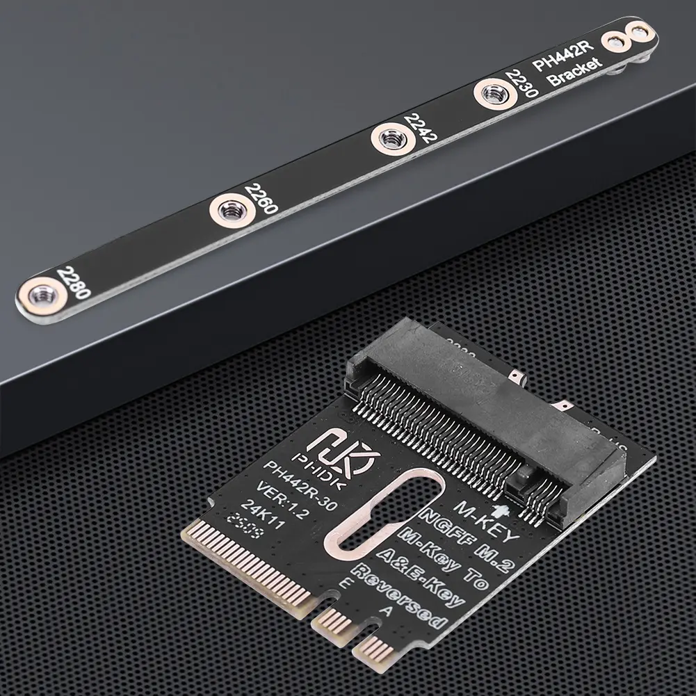 NGFF A+E-Key Male To NVME M-key Female Extension A/E Key To M Key PCIE 4.0 Riser Card for 2230 2242 2260 2280 NVME SSD