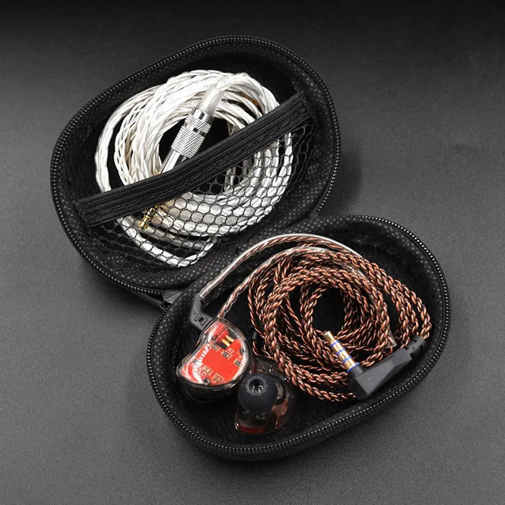 PU Leather Earphones Protective Case Portable Universal Storage Case Absorption Container for BA10 AS10 ES4 KZ CAA iPhone Huawei