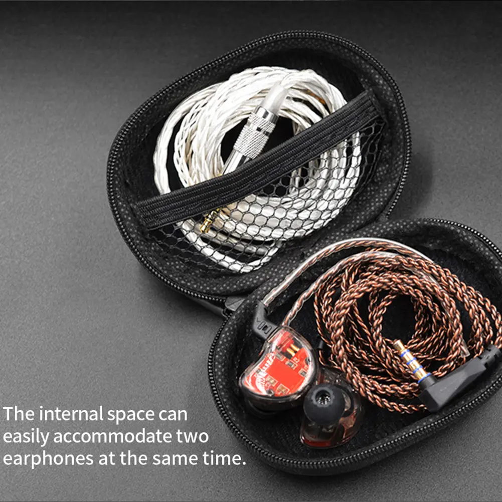PU Leather Earphones Protective Case Portable Universal Storage Case Absorption Container for BA10 AS10 ES4 KZ CAA iPhone Huawei