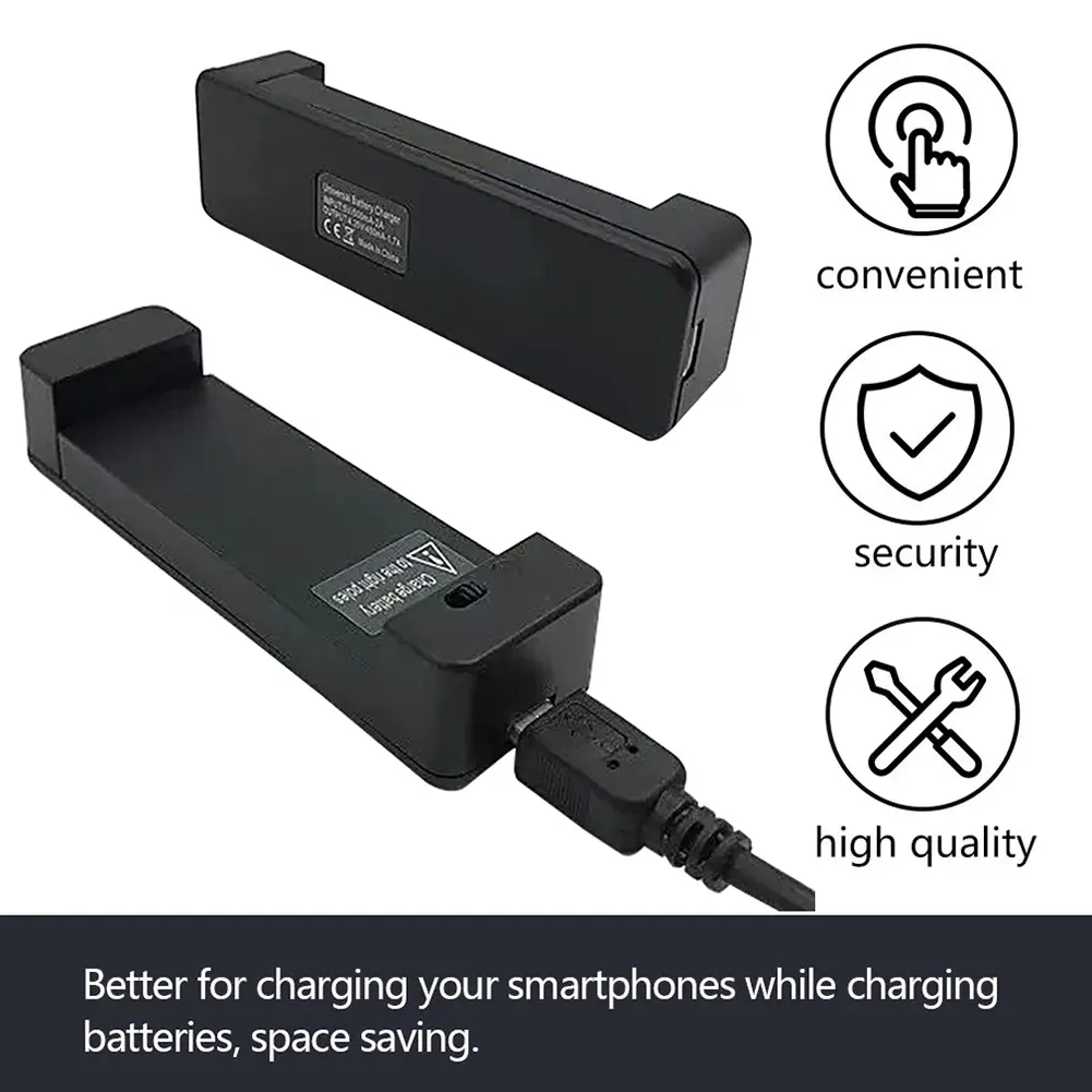 1 Slot Battery Charger Accessories Universal Mobile Battery Charger for 6-9cm Batteries Battery Fast Charging with LED Indicator
