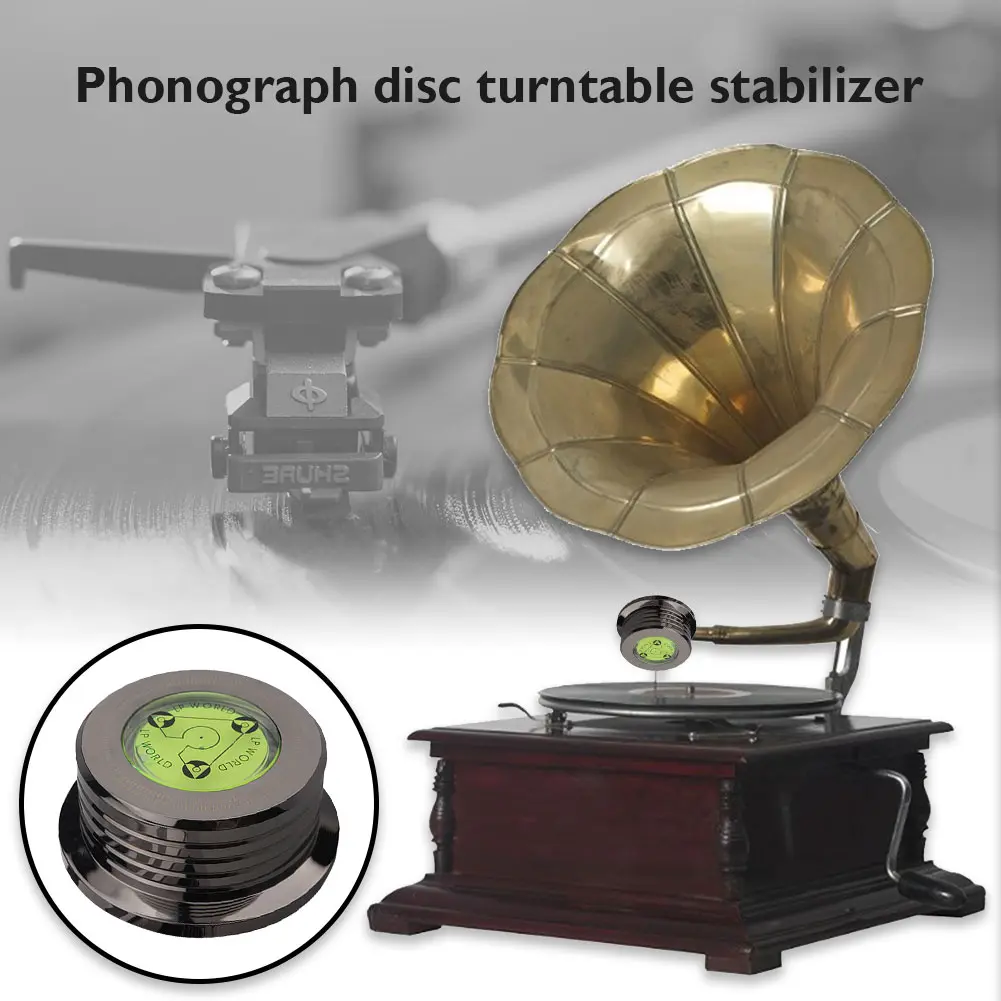 Carbonurntables Stabilizer Clamp LP Vinyl Aluminum Alloy Turntables Disc for Record Stabilizer Weight Vibration Balanced