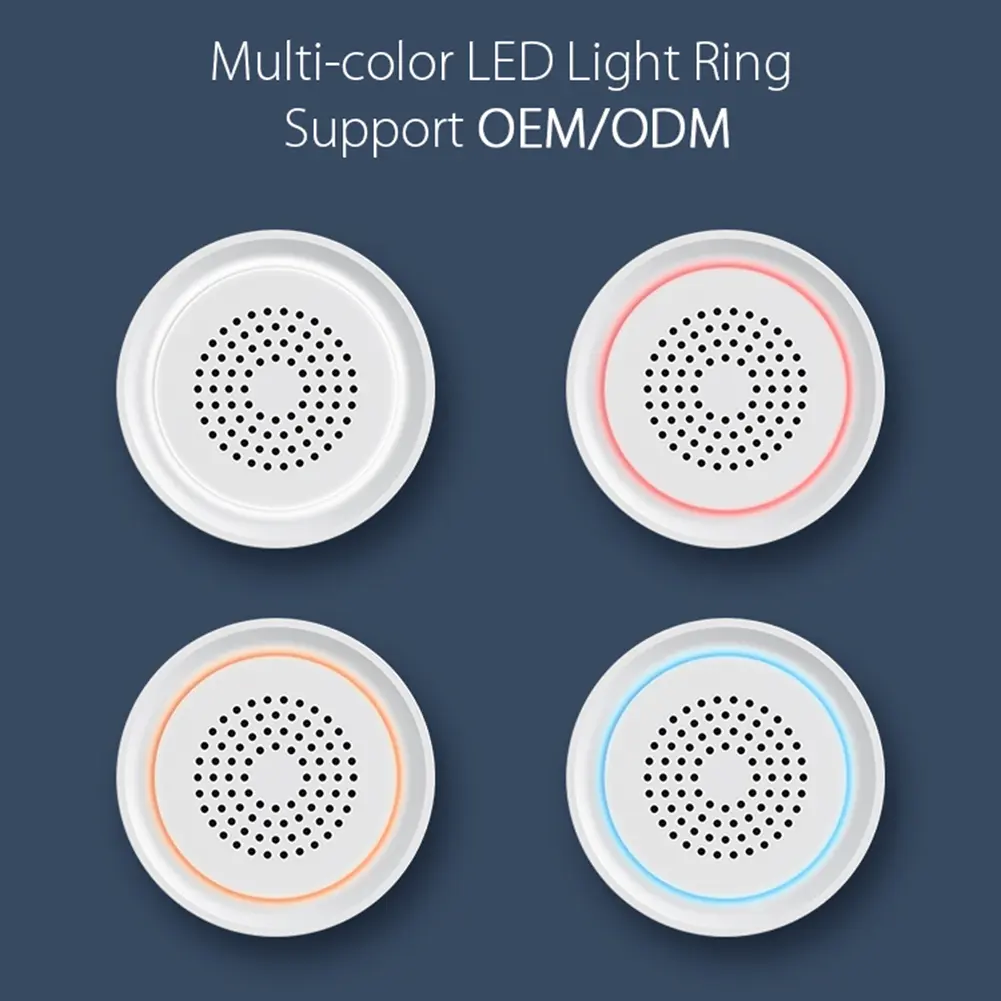 USB Smart Sensor Siren Tuyasmart Humidity Sensor Alarm App Remote Control Button Battery Powered Home Security Protection System