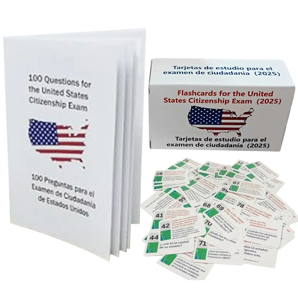 100 USCIS Questions and Answers Flashcards Naturalization Study Guide for The US Citizenship Naturalization Test