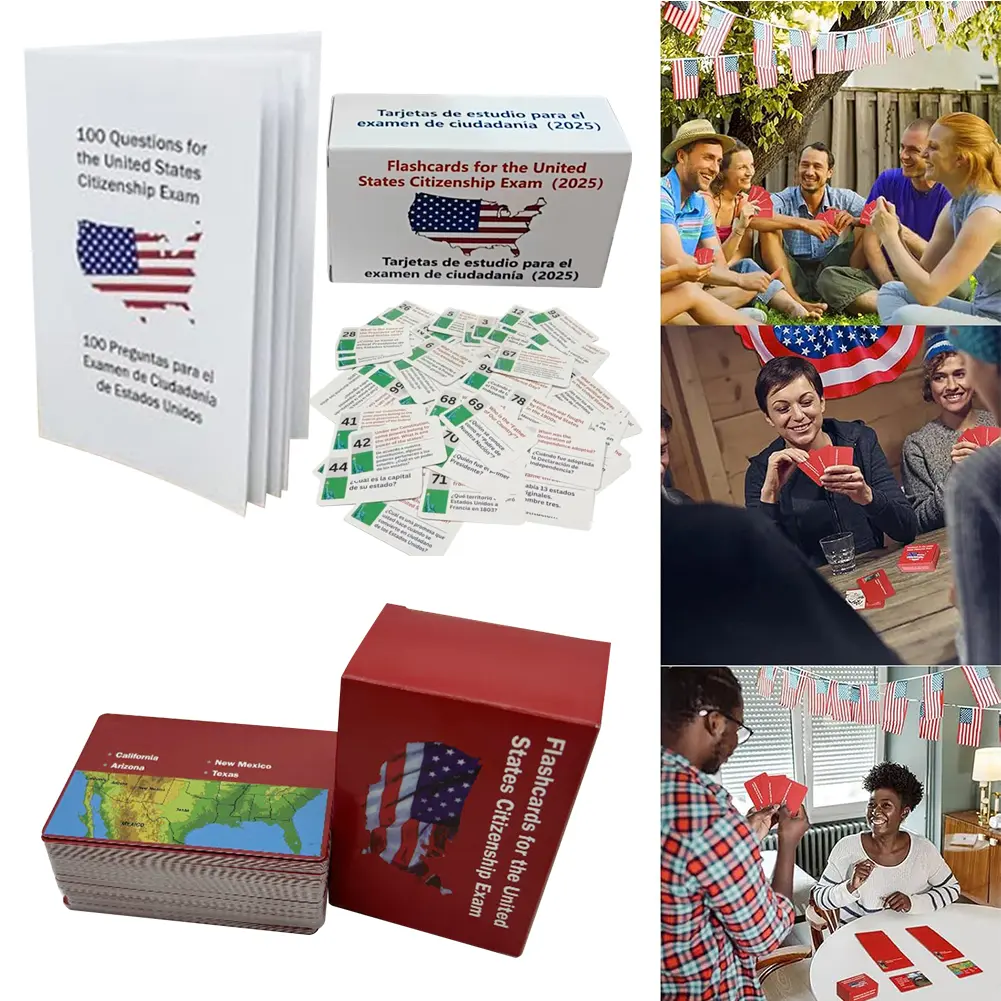100 USCIS Questions and Answers Flashcards Naturalization Study Guide for The US Citizenship Naturalization Test