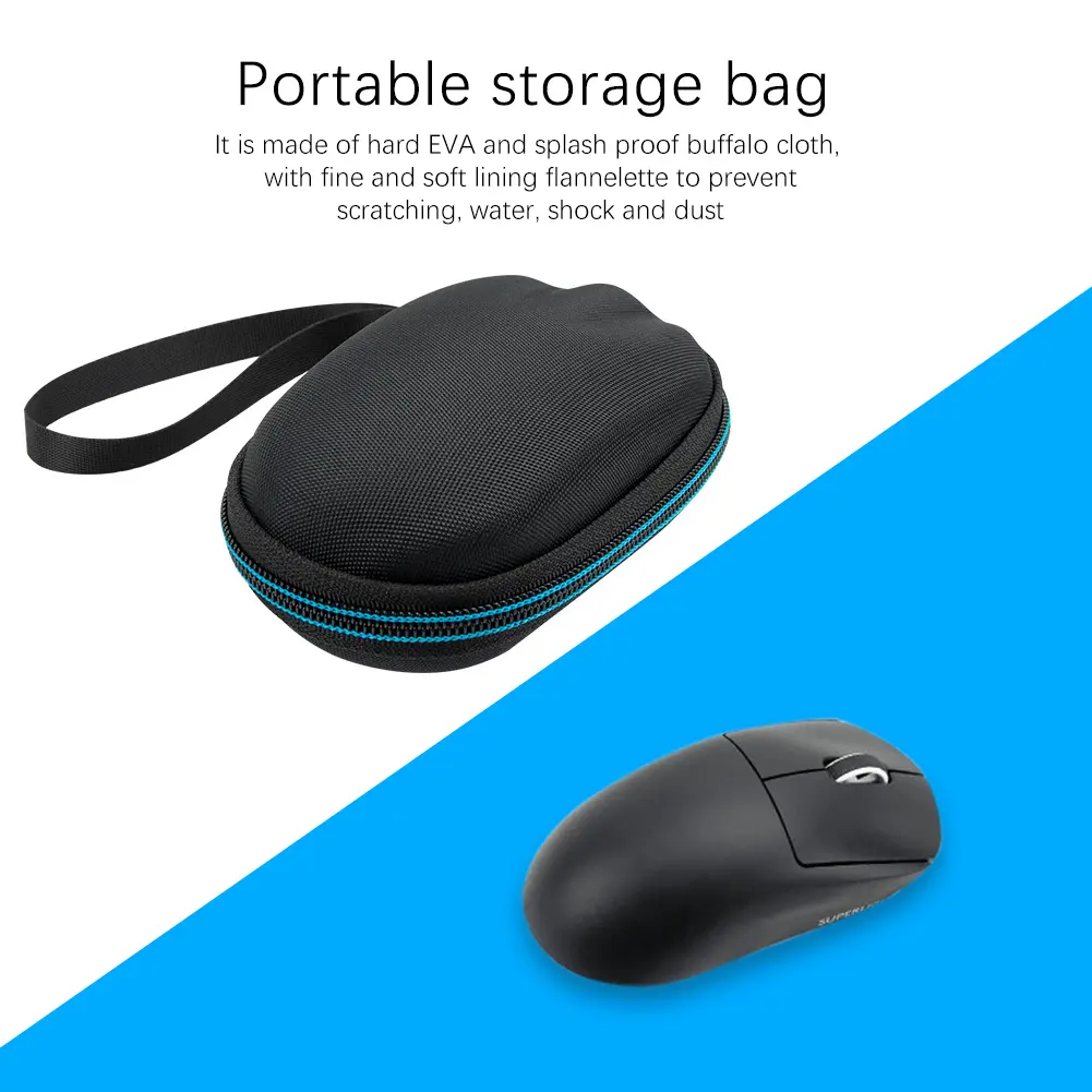 Waterproof Wireless Mouse Storage Bag Double Zipper Wireless Mouse Carrying Case with Hand Rope for Logitech M221/M220/M185/M170