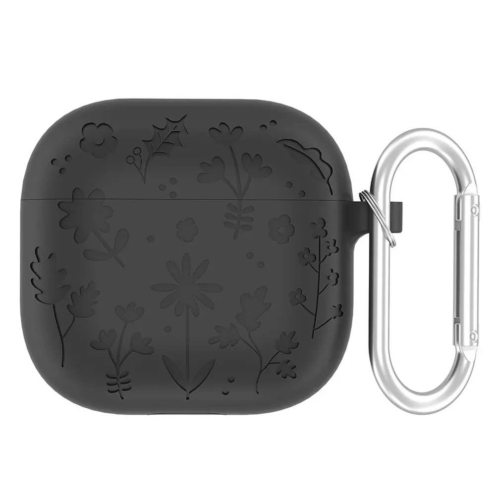 Silicone Protective Case with Carabiner Protector Cover Dustproof Full Protective Silicone Cover Shockproof for AirPods 4 (2024)