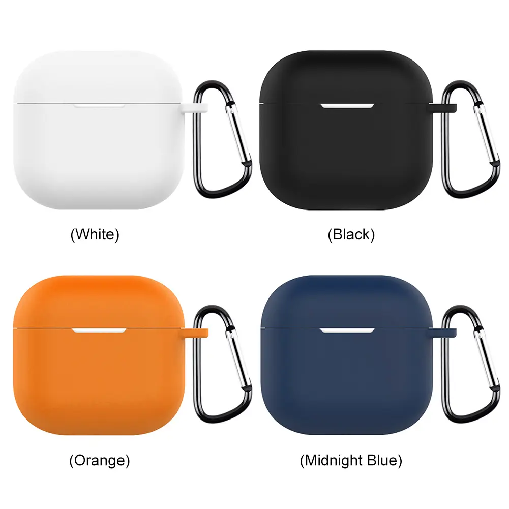 Silicone Soft Protective Case with Carabiner Protective Skin Protective Shell Skin Box for Airpods 4 (2024) Earphone Accessories