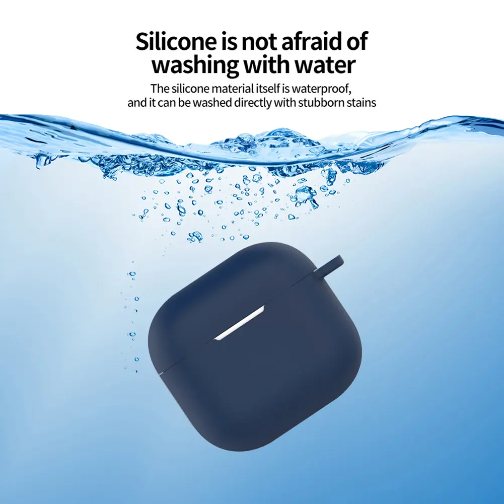 Silicone Soft Protective Case with Carabiner Protective Skin Protective Shell Skin Box for Airpods 4 (2024) Earphone Accessories