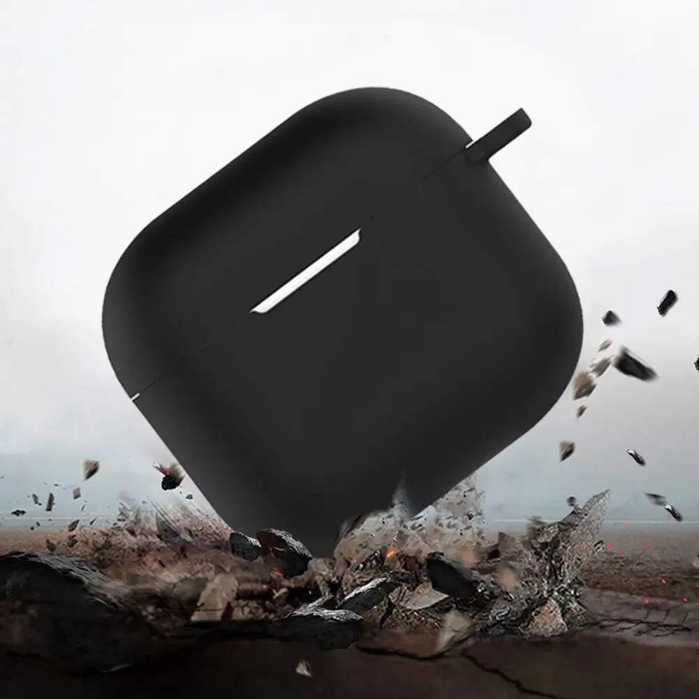 Silicone Soft Protective Case with Carabiner Protective Skin Protective Shell Skin Box for Airpods 4 (2024) Earphone Accessories