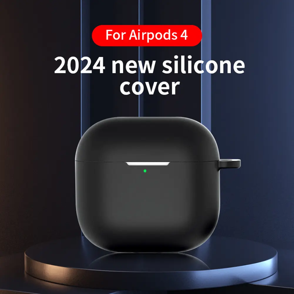 Silicone Soft Protective Case with Carabiner Protective Skin Protective Shell Skin Box for Airpods 4 (2024) Earphone Accessories
