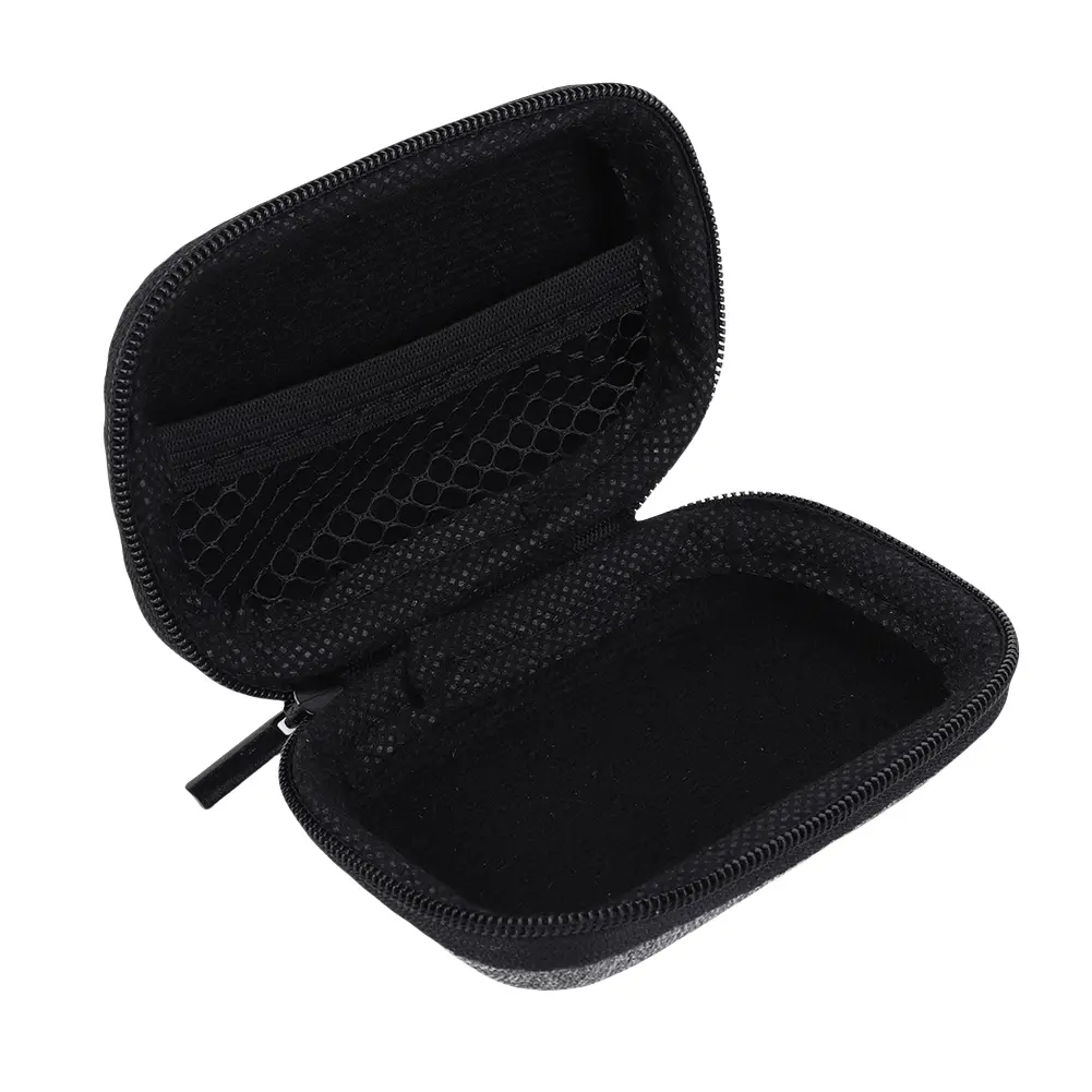 Small Earphone Storage Bags Shockproof Charger U Disk Zipper Pouch with Mesh Pocket Earbuds Headphone Carrying Case Anti-scratch