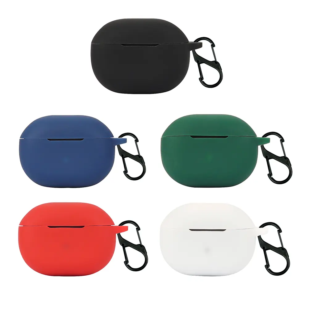 Silicone Earphone Protective Cover Cases Anti-scratch with Carabiner Charging Box Protection Cover for SoundPEATS Mini Pro Cover