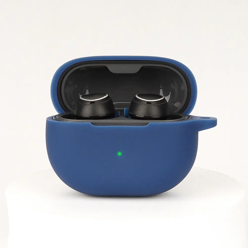 Silicone Earphone Protective Cover Cases Anti-scratch with Carabiner Charging Box Protection Cover for SoundPEATS Mini Pro Cover