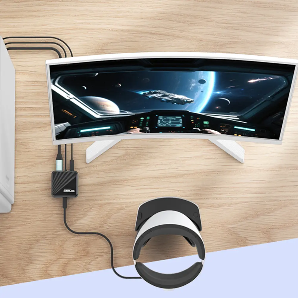 For PS VR2 PC Adapter Accessories Kit Power Adapter&DP Cable For Windows PC Converter Game Accessories