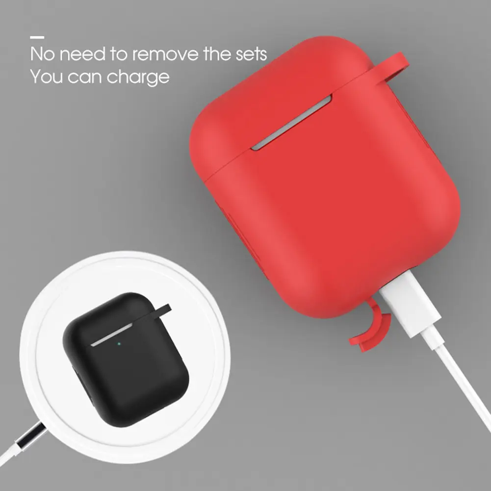 Silicone Earbuds Case for Apple Airpods 1/2 Protective Case Bluetooth-compatible Wireless Earphone Cover