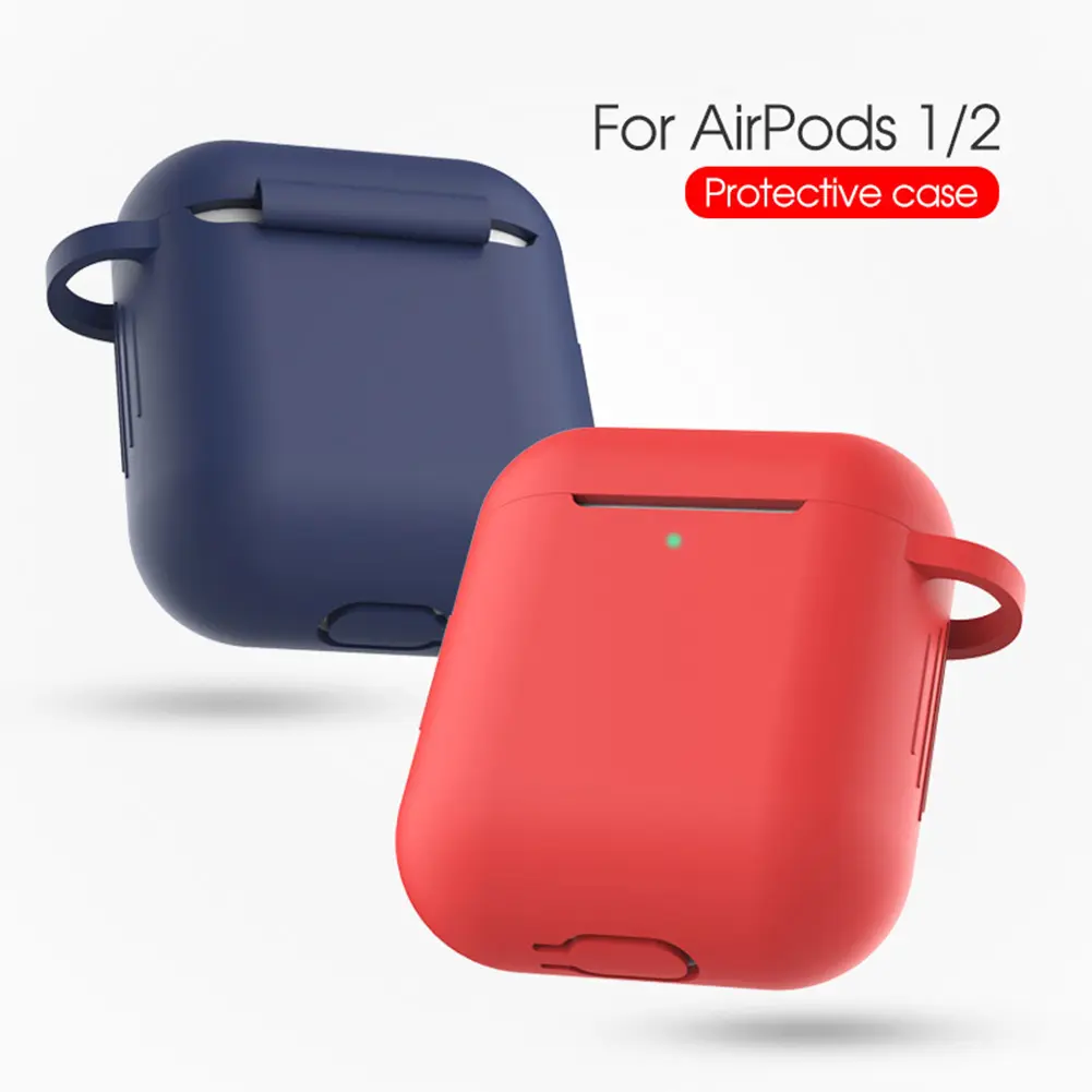 Silicone Earbuds Case for Apple Airpods 1/2 Protective Case Bluetooth-compatible Wireless Earphone Cover