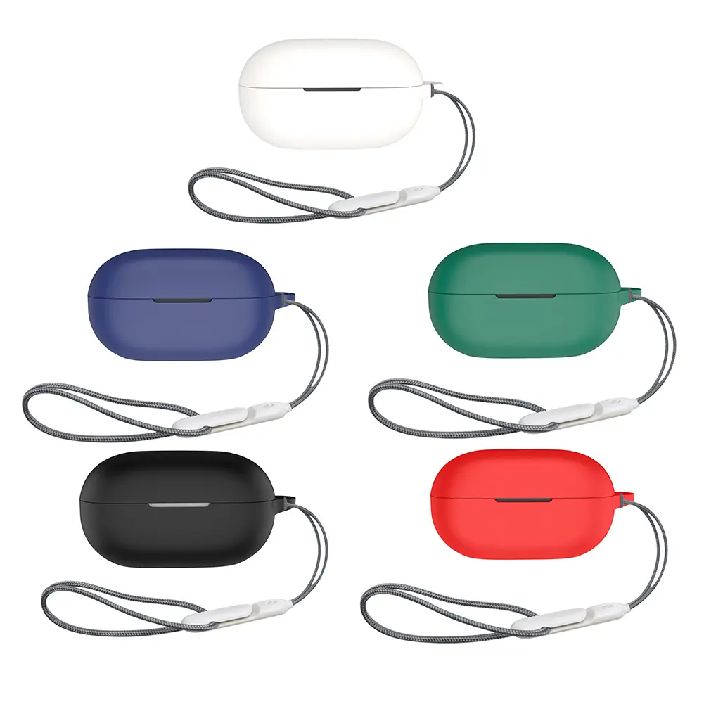 Silicone Case Cover Shockproof Soft Protective Cover with Anti-Lost Lanyard Protective Case for Beats Solo Buds Wireless Earbuds