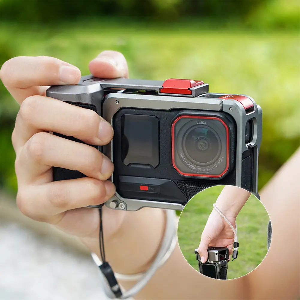 For Insta360 Ace Pro/2 Ergonomic Action Camera Cage Wear Resist Comfortable Grip Camera Frame Anti-Fall Camera Expand Accessory