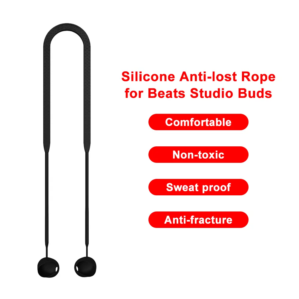 Earphone Strap for for Beats Studio Buds Anti Lost Strap Silicone Rope for Bluetooth-Compatible Earphones Silicone Lanyard