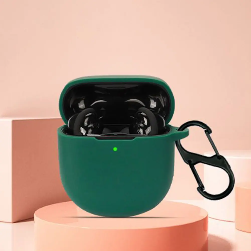 Silicone Headphone Holder Case with Hook Headphones Cover Case Shockproof Dustproof Replacement for Bose QuietComfort Earbuds II