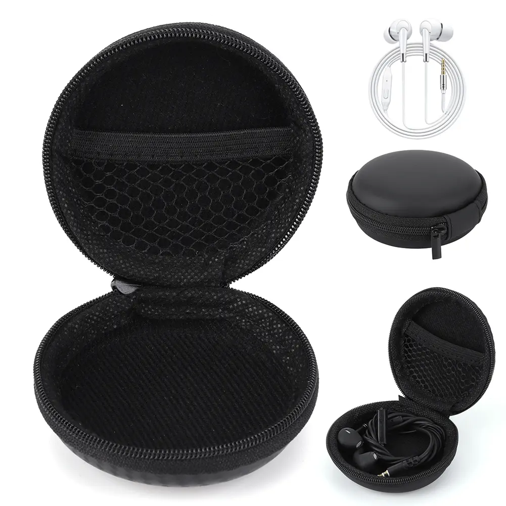 Mini Portable Storage Bag Pouch Shockproof Carrying Bag with Mesh Pocket Zipper Earphone Case Earphone Accessories