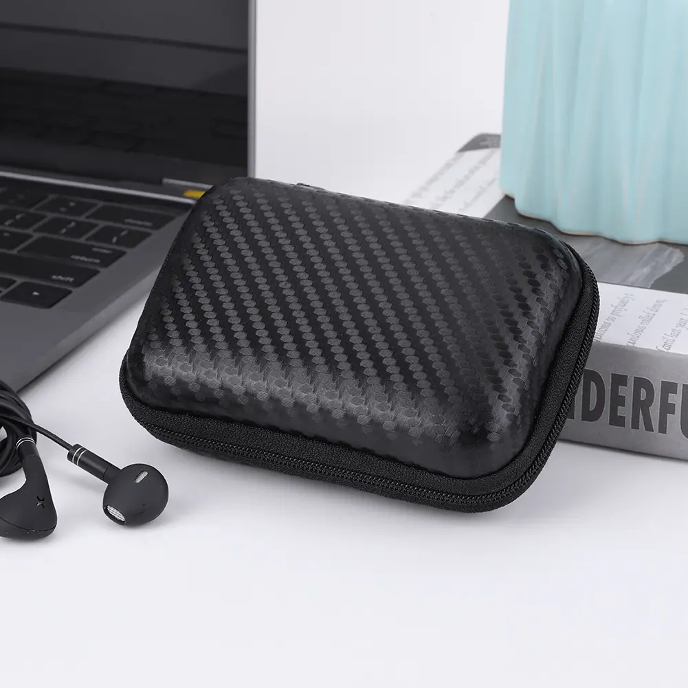 Mini Portable Storage Bag Pouch Shockproof Carrying Bag with Mesh Pocket Zipper Earphone Case Earphone Accessories