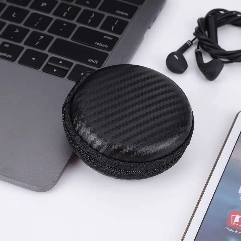 Mini Portable Storage Bag Pouch Shockproof Carrying Bag with Mesh Pocket Zipper Earphone Case Earphone Accessories