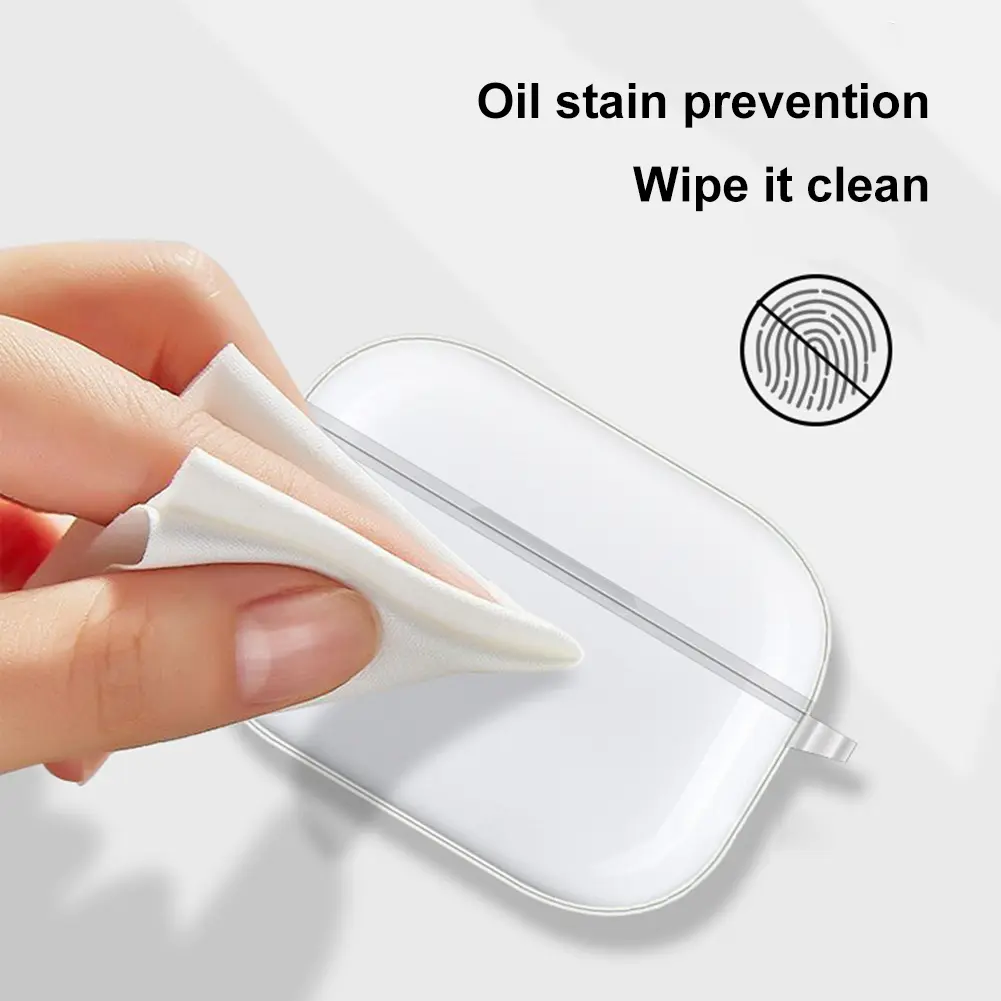 Earphone Protective Case Anti-drop Transparent Protective Sleeve Protector Waterproof with Hook for Apple Airpods Pro 2