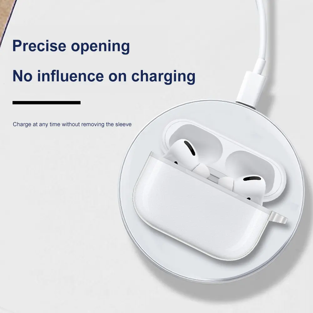 Earphone Protective Case Anti-drop Transparent Protective Sleeve Protector Waterproof with Hook for Apple Airpods Pro 2