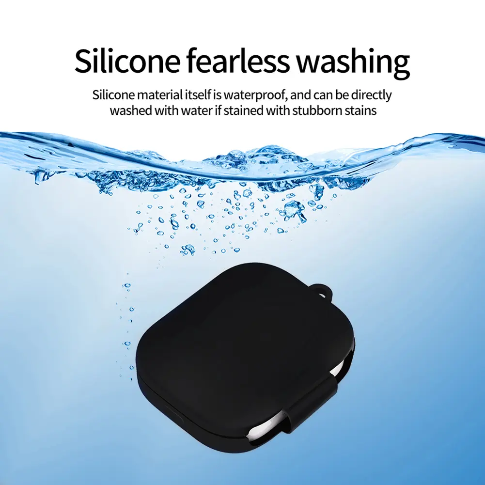 Silicone Earphone Protective Sleeve Anti-drop Wireless Earbuds Skin Cover Shockproof With Carabiner for Redmi Buds 5