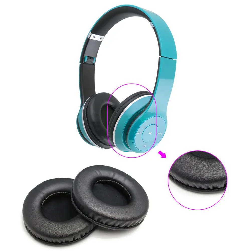 1 Pair Protein Leather Replacement Earpads Cushion for Logitech H390 H600 H609 Headphones Headset Ear Cushion 60x60x25mm