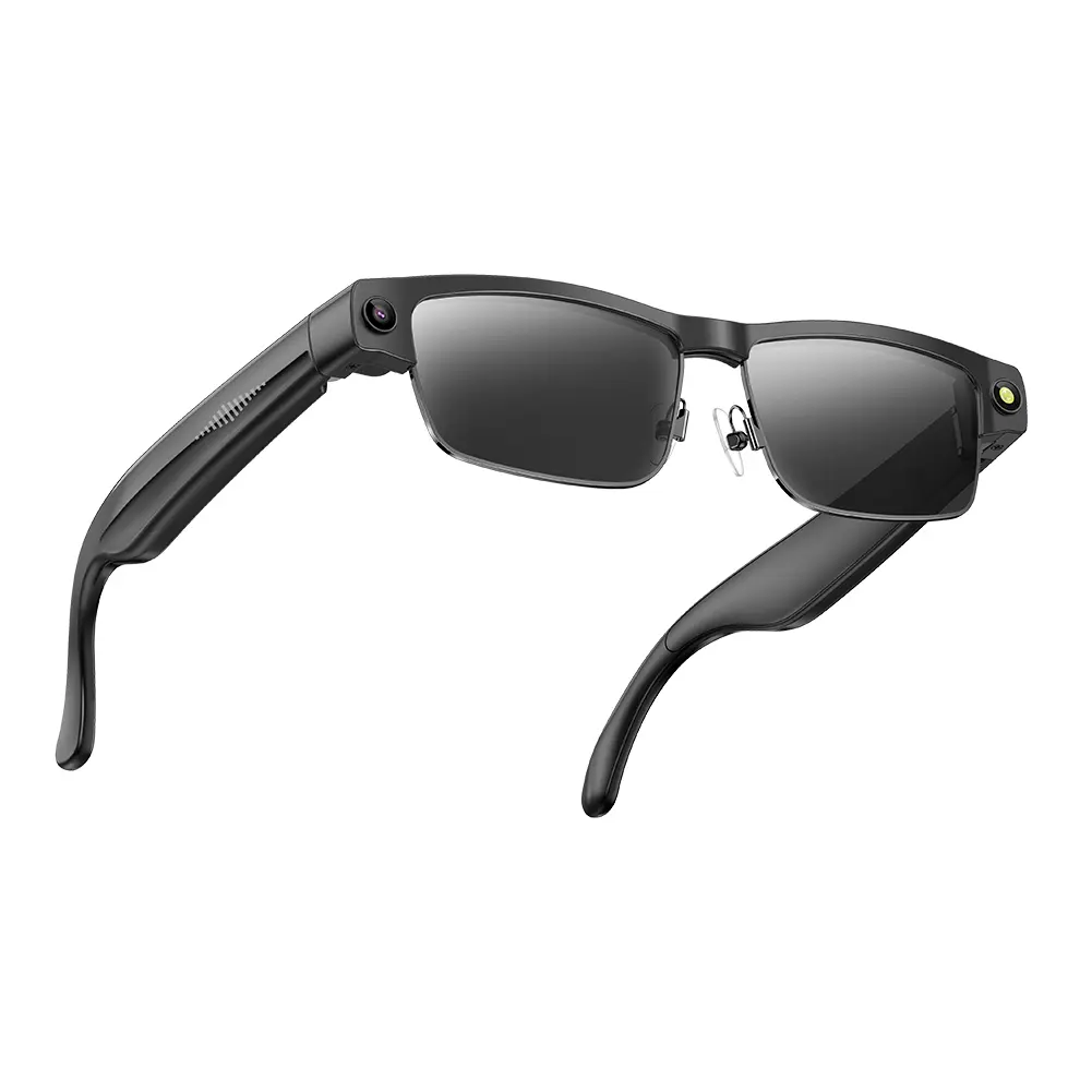 AI BT Glasses Voice Assistant Translation Glasses Built-in Mic & Speakers Camera Glasses for Office Music Answering Calls