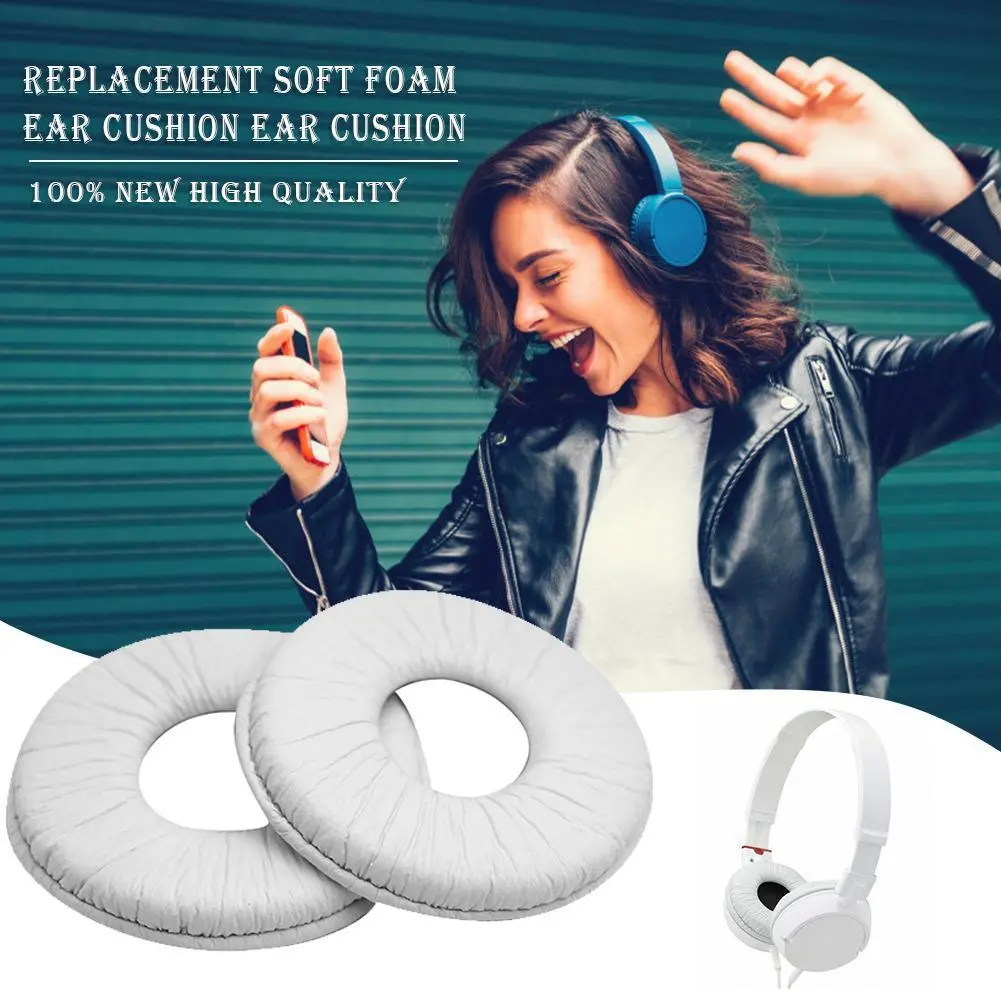 2pcs Ear Pads Cushion Black/White Soft Sponge Headphone Earpads Comfort Ear Pillow High Flexibility for SONY MDR-ZX100 ZX300