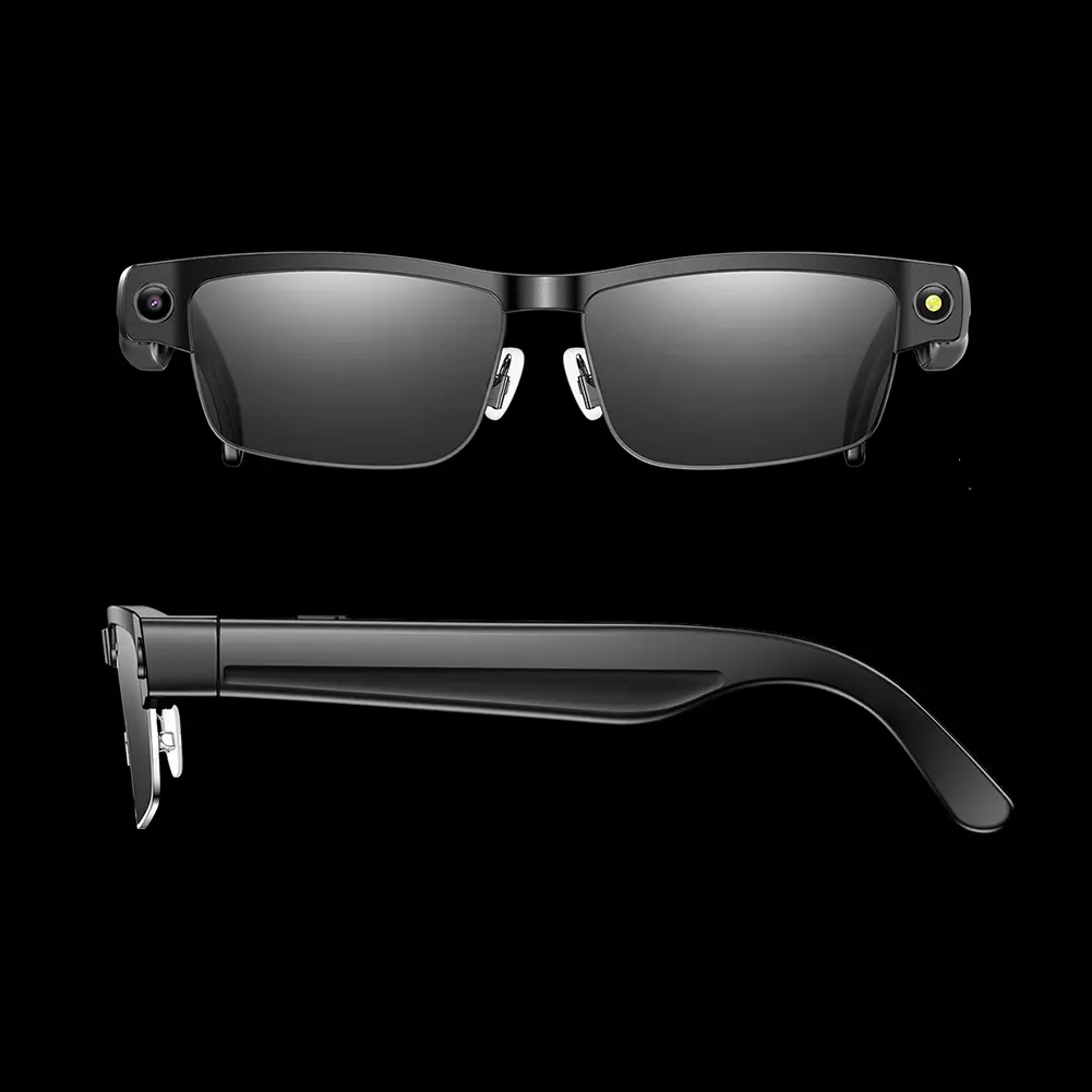 AI BT Glasses Voice Assistant Translation Glasses Built-in Mic & Speakers Camera Glasses for Office Music Answering Calls