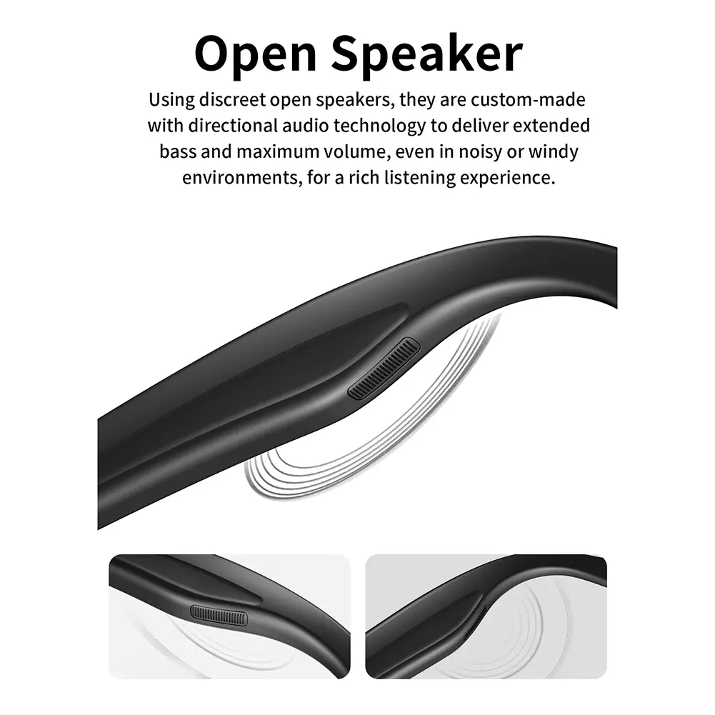 AI BT Glasses Voice Assistant Translation Glasses Built-in Mic & Speakers Camera Glasses for Office Music Answering Calls