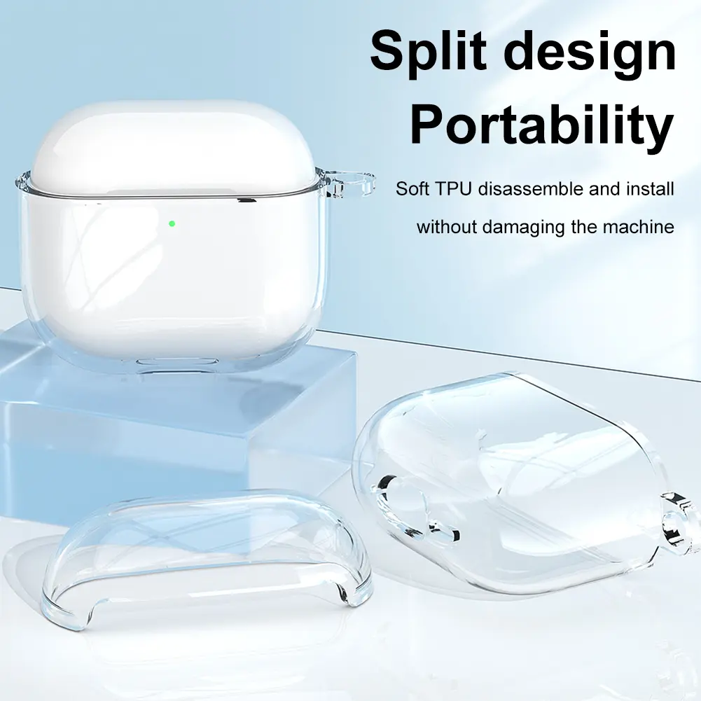 Transparent Protective Case Cover Shockproof TPU Protective Cover Skin Transparent Case for Apple AirPods 4 (2024) Charging Case