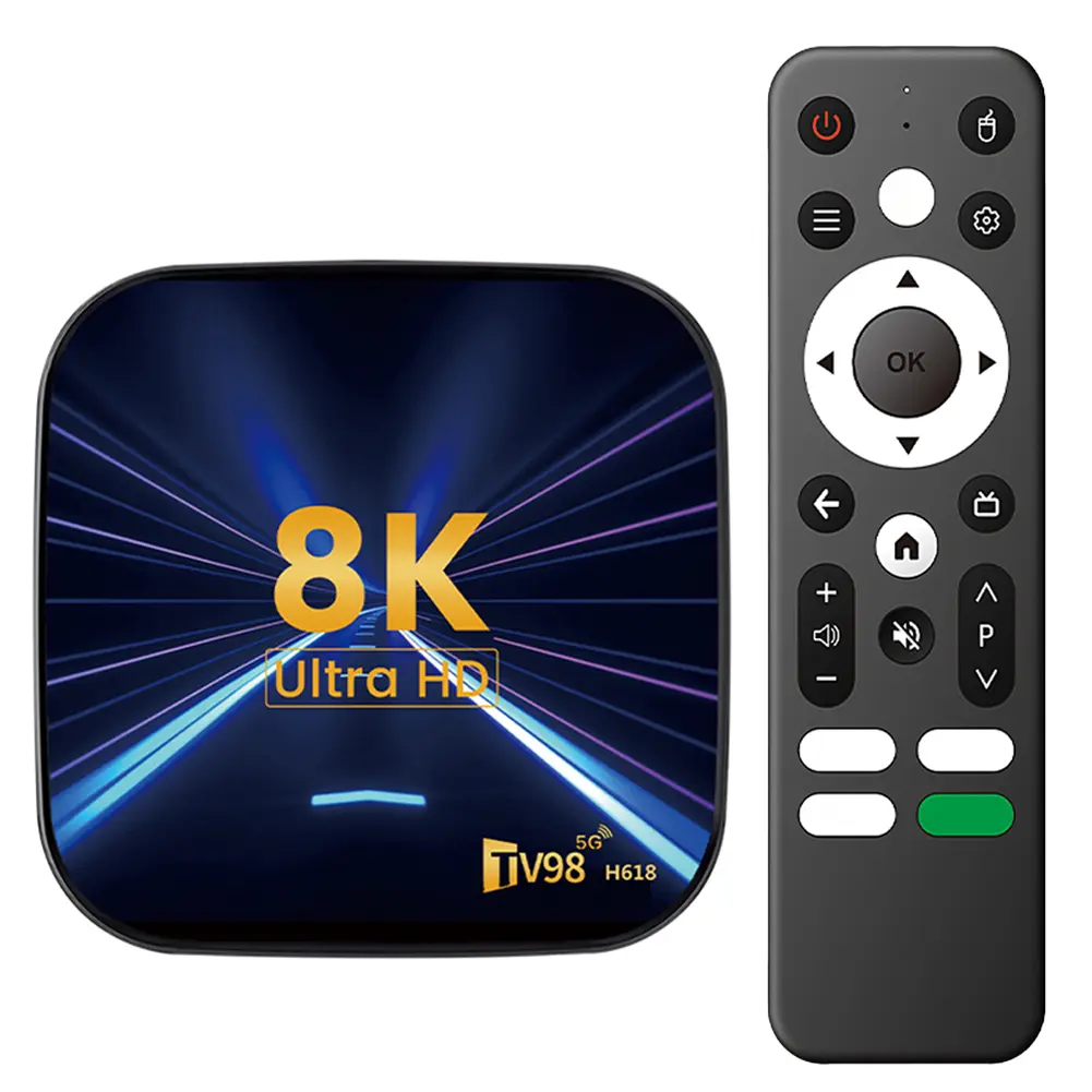 TV Box Android 14 8K HD Media Player 2.4G/5G Dual WiFi Set Top Box with Remote