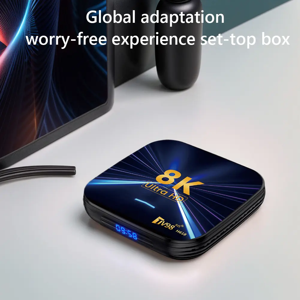 TV Box Android 14 8K HD Media Player 2.4G/5G Dual WiFi Set Top Box with Remote