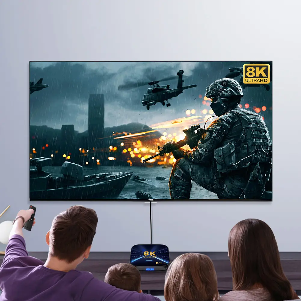 TV Box Android 14 8K HD Media Player 2.4G/5G Dual WiFi Set Top Box with Remote