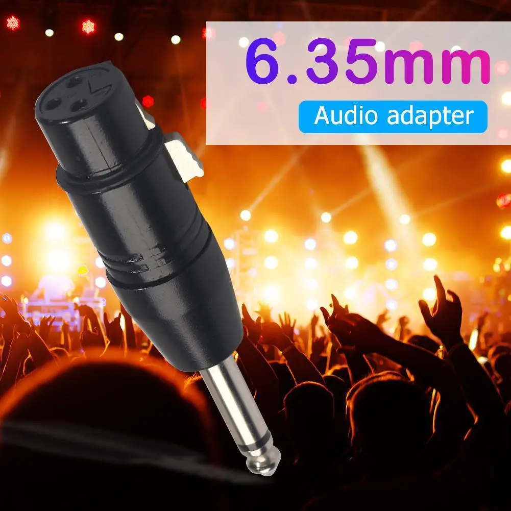 XLR 3-Pin Female to 6.35mm Mono Male Plug Audio Jack Adapter Connector Converter
