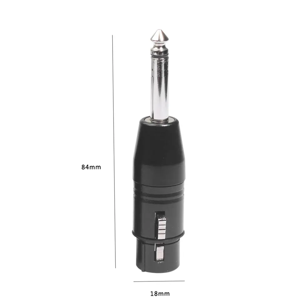 XLR 3-Pin Female to 6.35mm Mono Male Plug Audio Jack Adapter Connector Converter