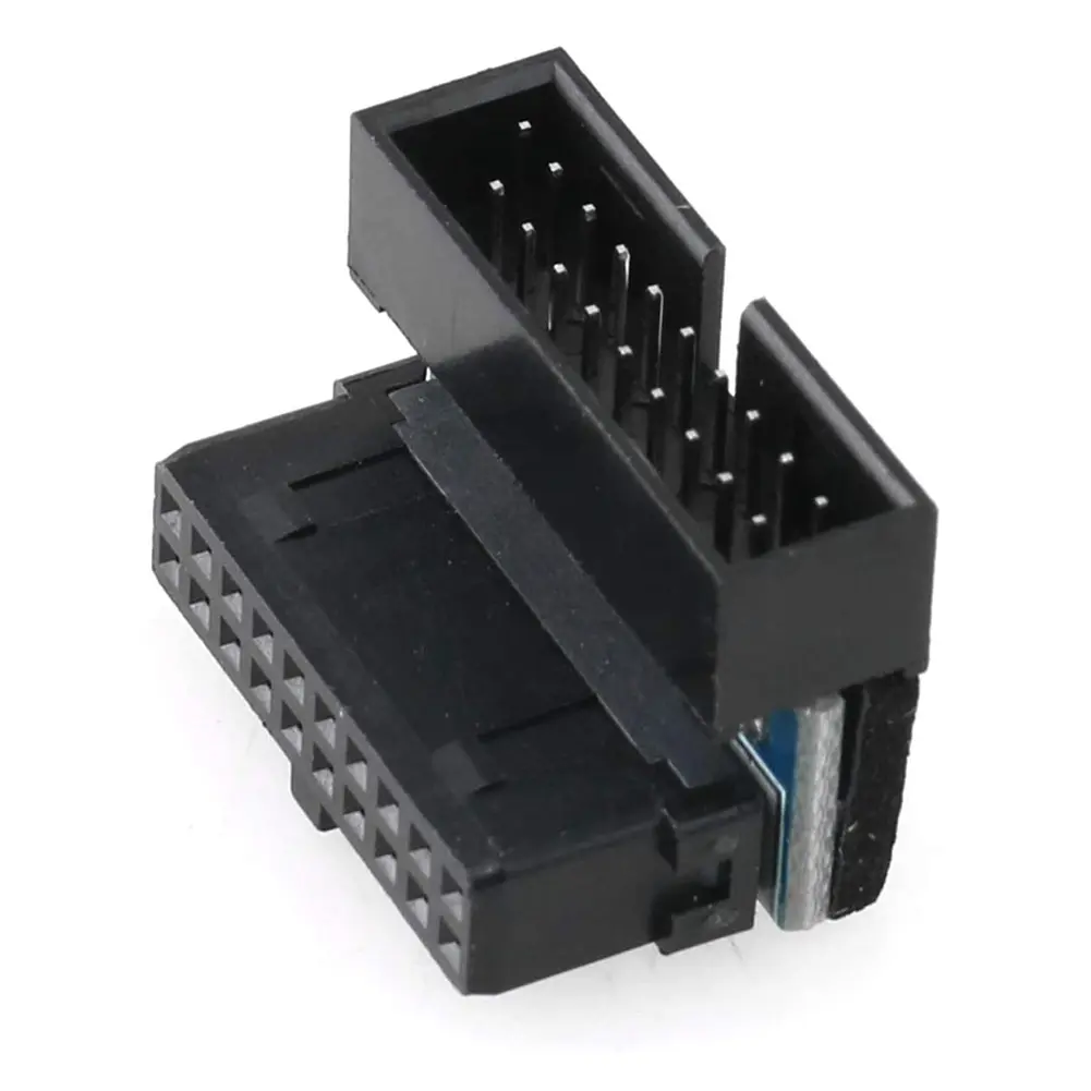 USB 3.0 20 Pin Male to 20 Pin Female Extension Adapter 90 Degree for Motherboard